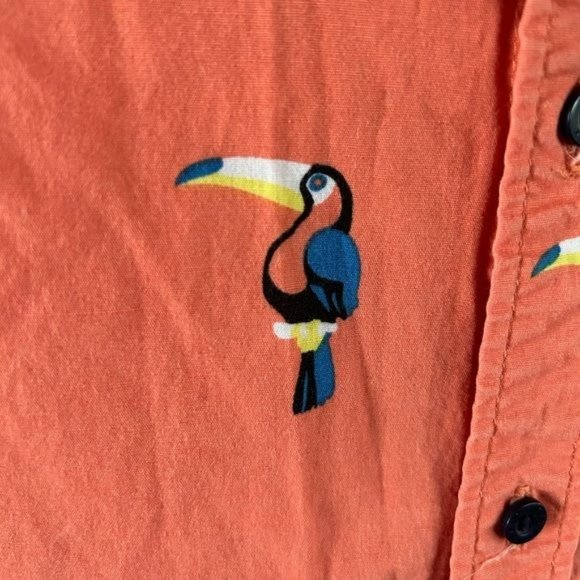Matix Boys Orange Toucan Short Sleeve Button Up Shirt, Sz Large - Picture 5 of 14